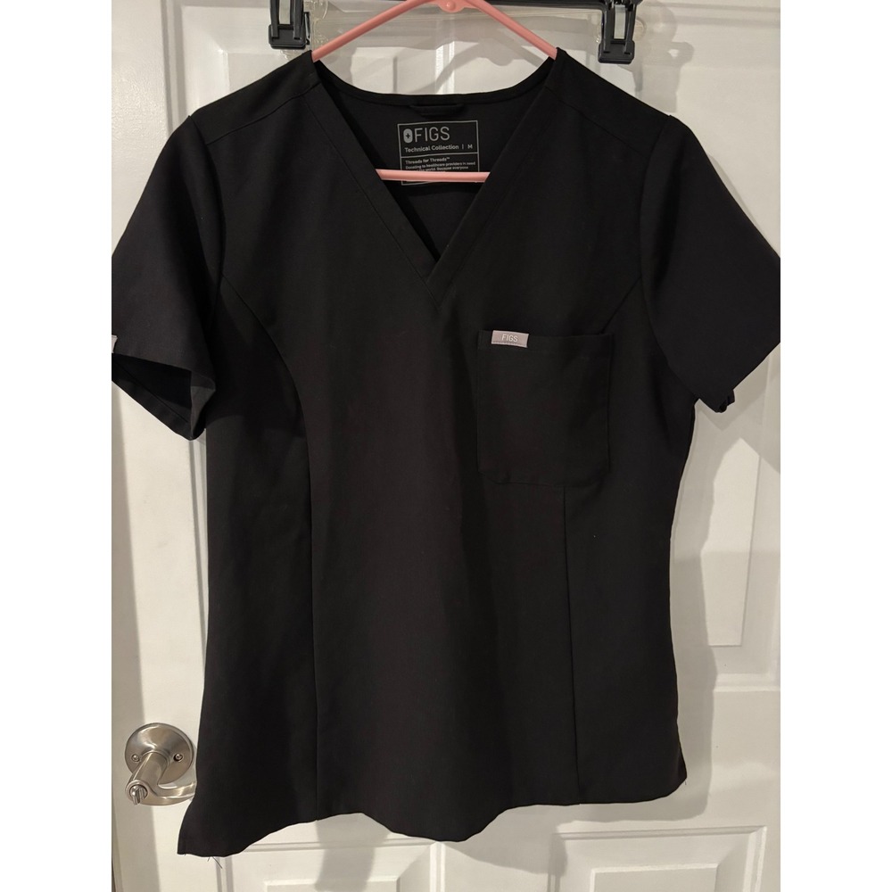 Figs Charcoal V-Neck Scrub Top